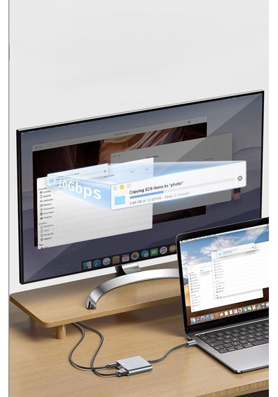3 İn 1 1x Usb 1x Hdmı 1x Type-c Çıkışlı Usb C Hub Çoklayıcı Görüntü Ve Veri Aktarıcı