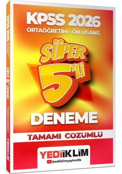 2026 Kpss Ortaöğretim Önlisans Genel Yetenek Genel Kültür Tamamı Çözümlü Süper 5 Deneme Yediiklim