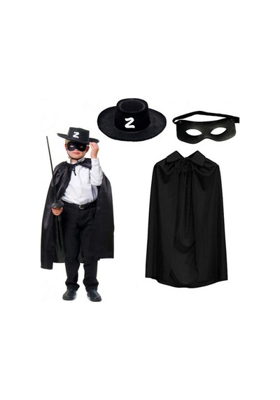 Zorro - 595 - Pelerini Şapkası Ve Maske Seti - Dpmıx-hb - Çocuk Boy
