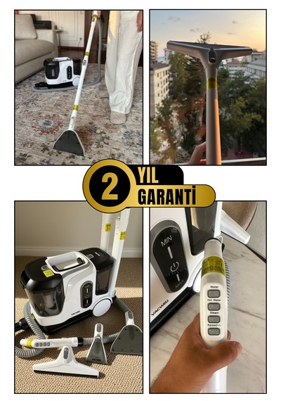 Vacwell Buharlı Halı Ve Koltuk Yıkama Makinası 2000w Cam Silme Aparatlı Vac13