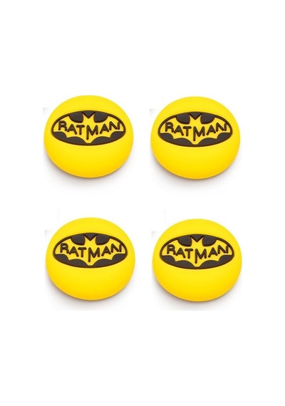 Cafele Ps4 - Ps5 - Xbox One X/s - Series X - Series S Analog Koruyucu Silikon Pad Batman Logo Sarı