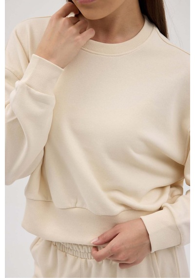 Buly Cozy Bisiklet Yaka Sweatshirt Bej