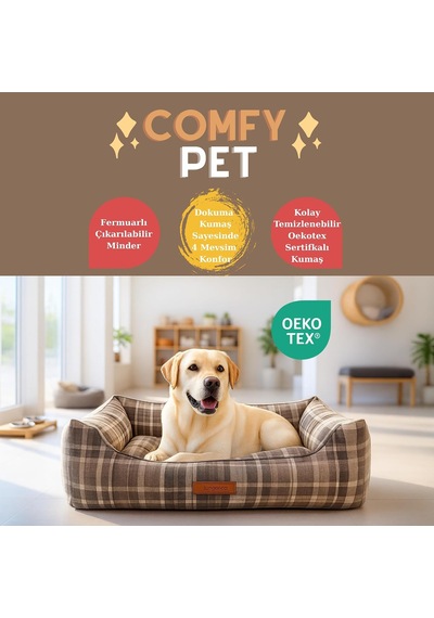 Jungolica Comfy Pet Kedi Ve Köpek Yatağı Bej/oeko-tex Sertifikalı Dokuma Kumaş, Yıkanabilir Fermuarlı Minder, Destekleyici Yapı, Kaydırmaz Taban Bej Jungolica Comfy Pet Kedi Ve Köpek Yatağı Bej/oeko-tex Sertifikalı Dokuma Kumaş, Yıkanabilir Fermuarlı Minder, Destekleyici Yapı, Kaydırmaz Taban Bej
