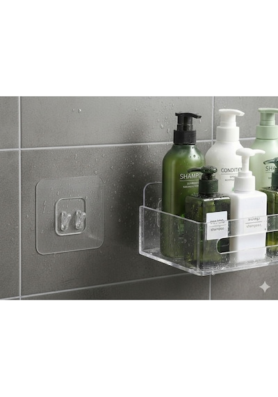 10 Adet 7x7 Cm Süper Güçlü Yapışkanlı Banyo Askısı 10adet Sticker Raf Tutucu Askı Çok Renkli Diğer
