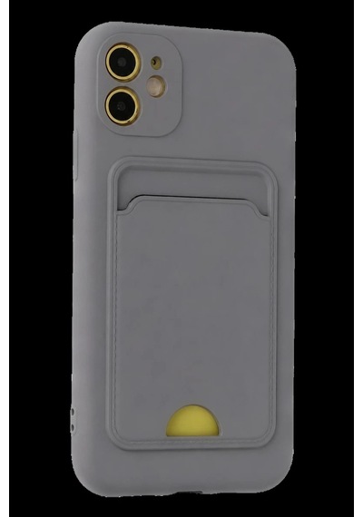 Apple iPhone Uyumlu 11 Kılıf Kelvin Kartvizitli Silikon - Gri Ym954994