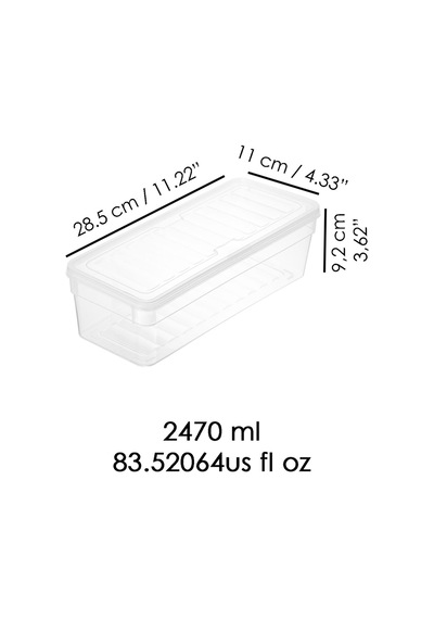 Meleni Home Şeffaf Kapak Düzenleyici Organizer Derin Mikrodalga Uyumlu Erzak Gıda Saklama Kabı Set 4'lü 2470 ML Şeffaf