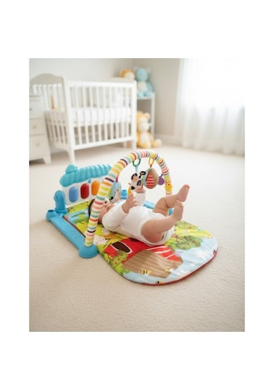 Toys2you Piyanolu Oyun Halısı Işıklı Ve Müzikli Gelişim Matı Çiftlik 70x45x35