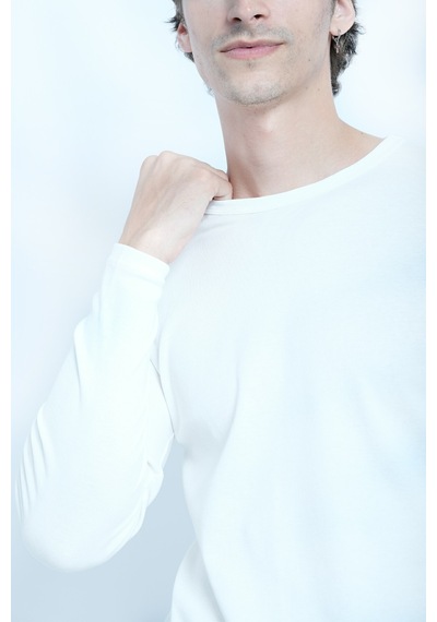 Sportuel Erkek Bej 6529 Js 0 Yaka Basic Ribana Sweat Sweatshirt Jsswtk25e000021-ekru