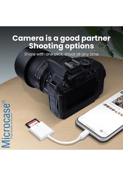 Type-c To Sd-microsd Kart Okuyuculu Kamera Adaptörü - Beyaz - Al4116