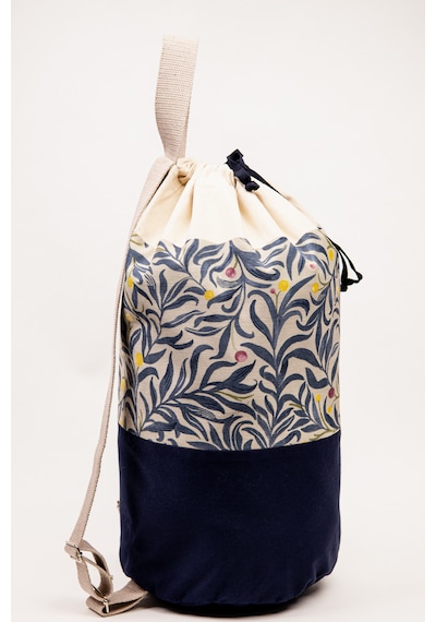 Fabric Craft Bag Sırt Çantası Büyük Boy Unisex Duck Kumaş Günlük Spor Seyahat Çantası Lacivert - Krem