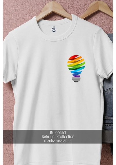 Oversize Lgbt Lamb Cep Tasarımlı Unisex T-shirt Beyaz