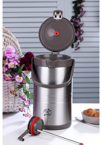 Cooker Paslanmaz Çelik Termos Kahverengi 3.5lt-5102 Gri