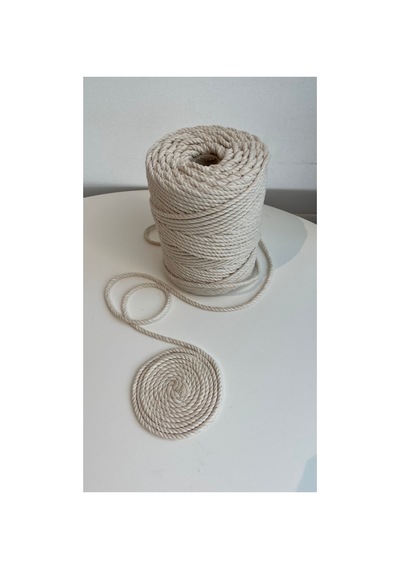 Ekru Pamuk Makrome 5mm 1 Kg