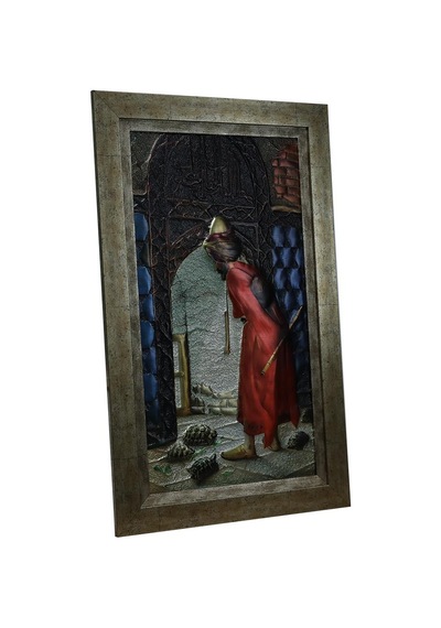E38 El İşçiliği Kaplumbağa Terbiyecisi Aliminyum Kabartma Tablo 48 72 Cm - 6612