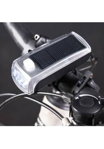 Bisiklet Ön Far Usb-Güneş Enerjili-Kornalı Açık Gri