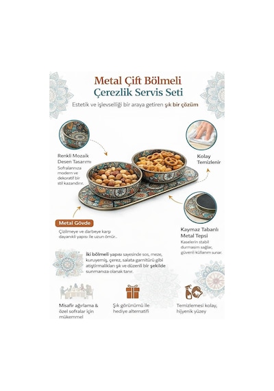 Metal Mozaik Desenli 2 Li Servis Kasesi Seti, Çift Bölmeli Meze, Sos Ve Kuruyemiş Sunum Kabı, Kaymaz Metal Servis Tepsili, Şık Ve Dayanıklı Sofra Aksesuarı, Ev, Misafir Sunumlarına Uygun Çok renkli Metal Mozaik Desenli 2 Li Servis Kasesi Seti, Çift Bölmeli Meze, Sos Ve Kuruyemiş Sunum Kabı, Kaymaz Metal Servis Tepsili, Şık Ve Dayanıklı Sofra Aksesuarı, Ev, Misafir Sunumlarına Uygun Çok renkli