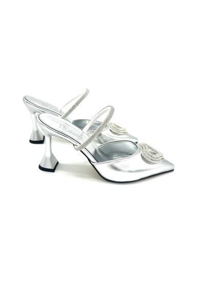 Nostra Shoes Gümüş Love Kadın Topuklu Ayakkabı-terlik Gümüş Parlak