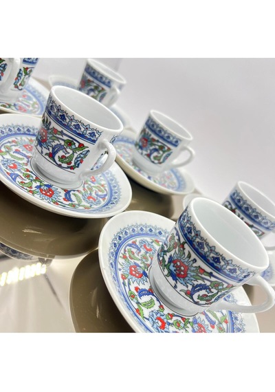 Topkapı 6'lı Kahve Fincan Takımı - Çok Renkli