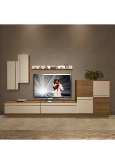 Decoraktiv Eko 6b Mdf Std Tv Ünitesi Tv Sehpası Pera - Beyaz