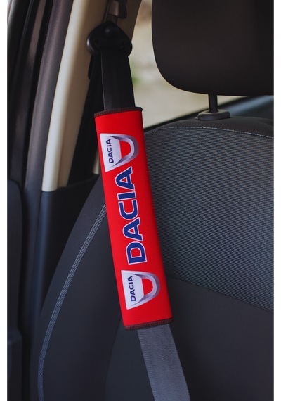Dacia Logolu Dijital Baskılı Emniyet Kemer Pedi / 2 Li Set Konforlu Ve Şık Araç Seyahat Aksesuarı