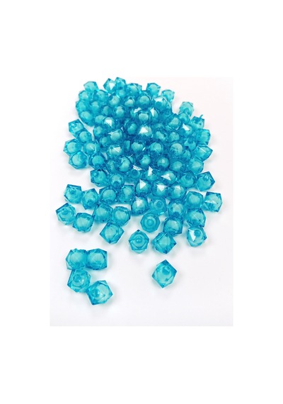 Küp Boncuk İçten Boncuklu Bileklik Çanta Boncuğu 10 Mm 50 Gr Gök Mavi - Bnc449