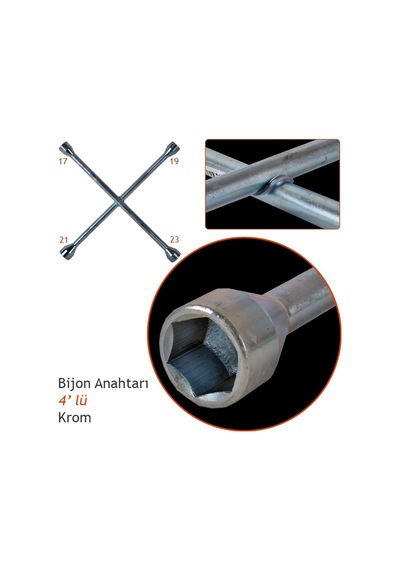 Carub Bijon Anahtarı 4 Lü Krom Kalın 16Mm Br4620102