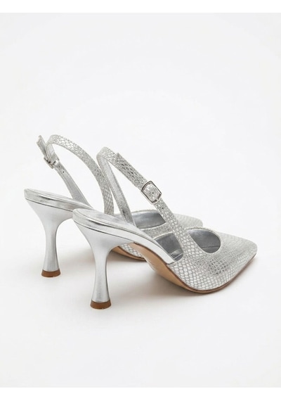 Asmi Shoes Kadın Siena Gümüş Baskılı 7 Cm Topuklu Sivri Burun Arkası Açık Atkılı Ayakkabı GÜMÜŞ Asmi Shoes Kadın Siena Gümüş Baskılı 7 Cm Topuklu Sivri Burun Arkası Açık Atkılı Ayakkabı GÜMÜŞ