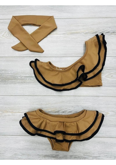 My Kids Wear Kız Çocuk Fırfırlı Ikili Bikini Takım Mercan - Pembe
