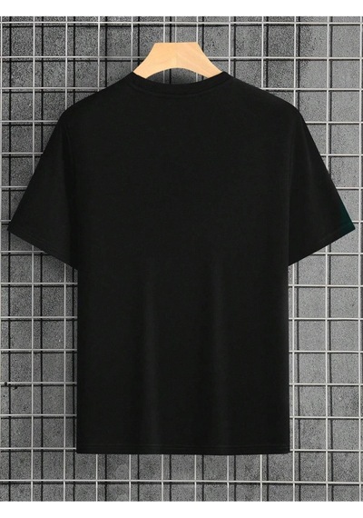 Güneş Sistemi Baskılı Oversize Unisex T-shirt Siyah