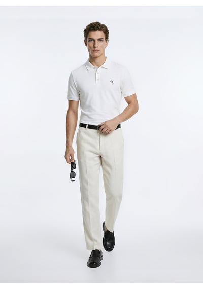 Fabrika Kırık Beyaz Erkek Slim Fit Polo T-shirt F6sm-tst 2121