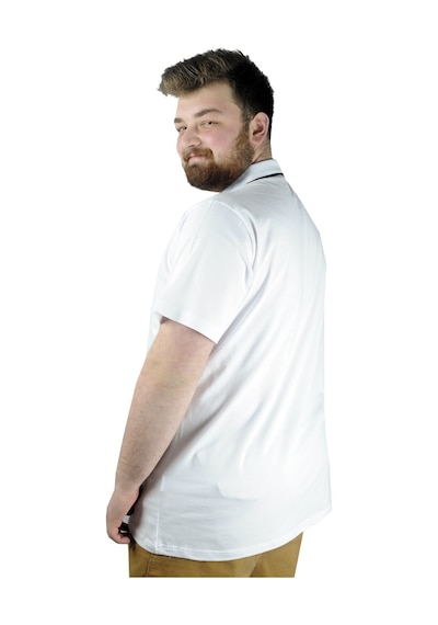 Mode Xl Büyük Beden T Shirt Polo Likralı Süprem Nakış 21554 Beyaz 001