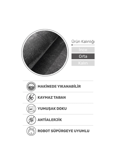 Puffy Yumuşak Antrasit Halı Ve Yolluk Kaymaz, Yıkanabilir, Salon Mutfak Antre Için Peluş Halı