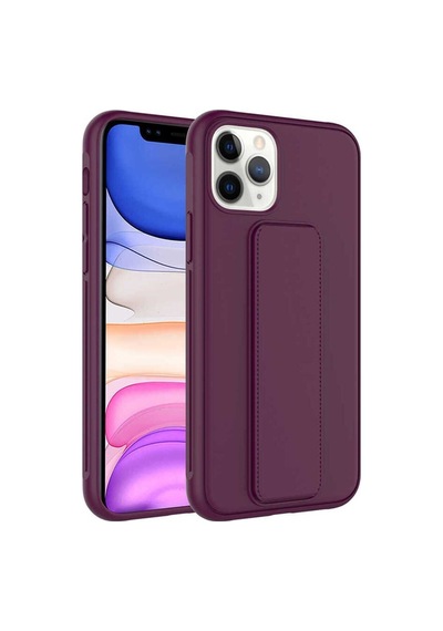 Apple Uyumlu iPhone 11 Pro Kılıf Zore Qstand Kapak Mürdüm