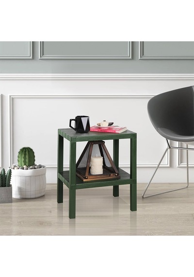 Mithra Life 2 Katlı Plastik Yeşil Banyo Mutfak Rafı Mıt1057 Yeşil
