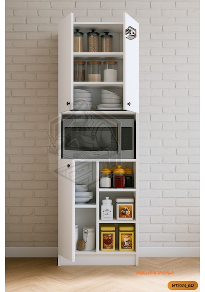 Tamamı Mdf 3 Kapaklı Modern Tasarım Çok Amaçlı Beyaz Mini Fırın D