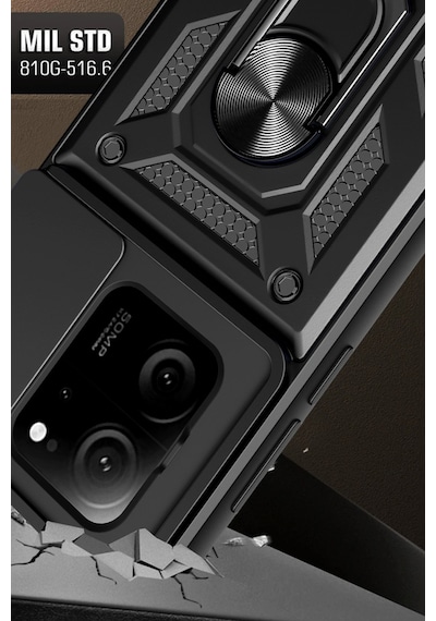 Xiaomi Mi 13t Kılıf Pars Lens Sürgülü Yüzüklü Standlı Korumalı Kılıf