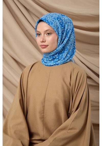 Silk Home Soft Eşarp 73093-08 Bebe Mavi, Mavi, Beyaz, Gümüş
