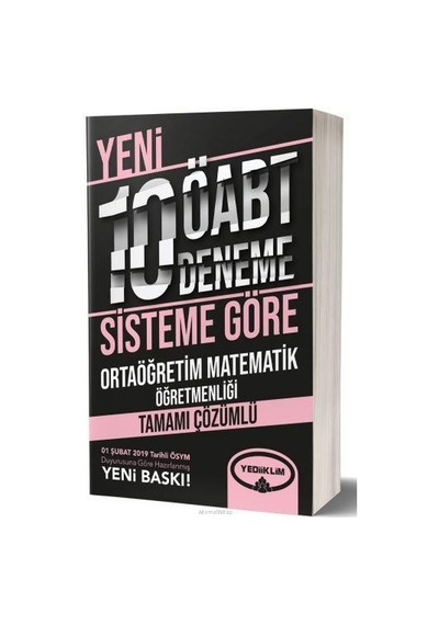 Öabt Ortaöğretim Matematik 10 Deneme - Yediiklim Yayınları