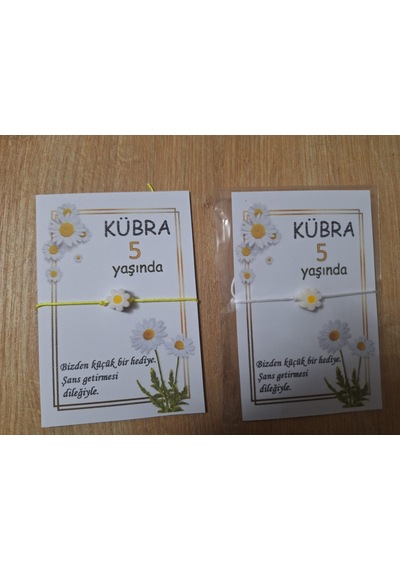 Papatyalı Kişiye Özel Şans Bilekliği, Mevlid, Doğum Günü Hediyeli