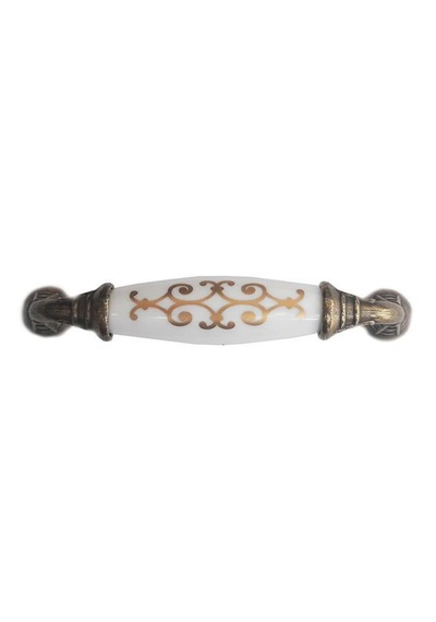 Klasik Silindir Kulp Antik Sarı 96 Mm