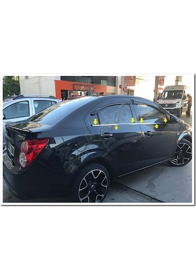 Markadan Chevrolet Aveo Sedan Krom Cam Çıtası 2012 Sonrası 4 Parç