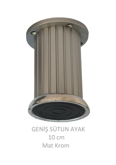 Plastik 10 Cm Geniş Sütun Ayak, Mat Krom, Vidalarıyla Mat Krom