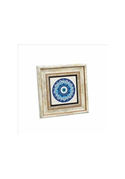 Nazar Boncuklu Desen Baskılı Taş Tablo 20x20 755