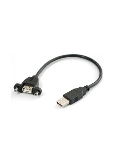 Panel Tipi Vidalı Usb 2.0 Uzatma Kablosu-30Cm