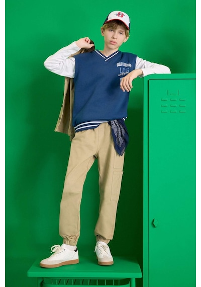 Defacto Erkek Çocuk Kargo Jogger Paça Gabardin Okul Pantolonu F2102a825aubg405 Bej Defacto Erkek Çocuk Kargo Jogger Paça Gabardin Okul Pantolonu F2102a825aubg405 Bej
