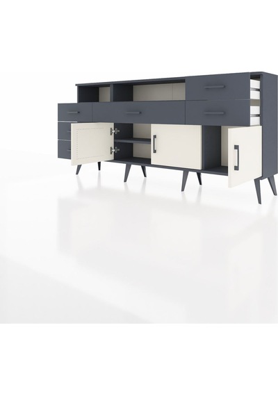 Arges Konsol 3 Raflı 6 Çekmeceli 3 Kapaklı 176x30x83 Antrasit-aytaşı/antrasit Aytaşı/antrasit Arges Konsol 3 Raflı 6 Çekmeceli 3 Kapaklı 176x30x83 Antrasit-aytaşı/antrasit Aytaşı/antrasit