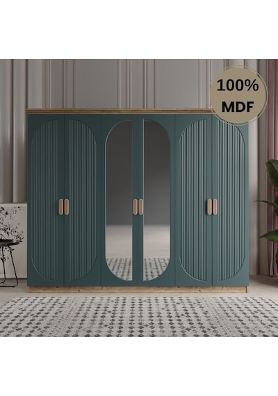 Soho 6 Kapak Mdf Gardırop Yeşil