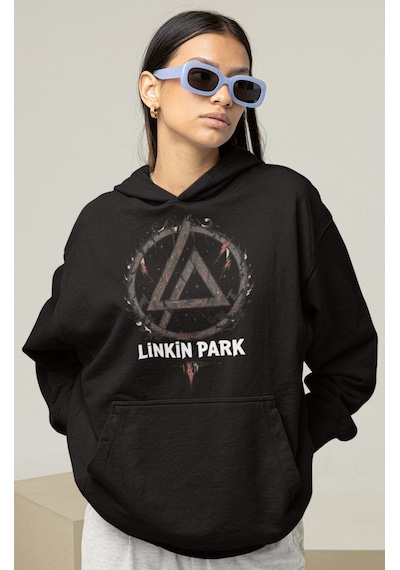 Sevbano Rock Metal Müzik Grubu Linkin Park Baskılı Unisex Oversize Hoodie Siyah