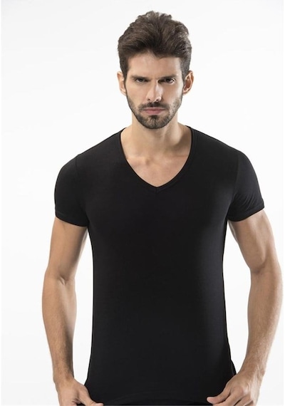 Türen 172 Likralı Erkek T-shirt-sıyah Siyah
