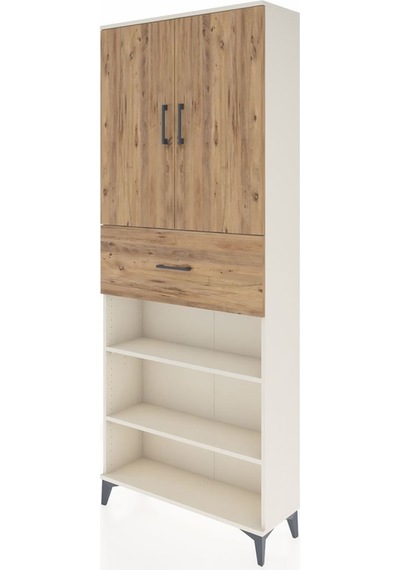 Arges Dolap 5 Raflı Tek Çekmeceli 2 Kapaklı 88x30x221 Aytaşı-çam Aytaşı